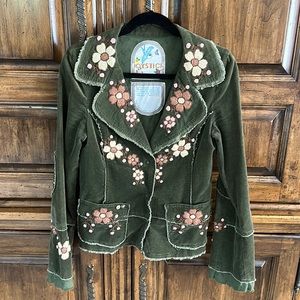 Johnny Was embroidered corduroy jacket